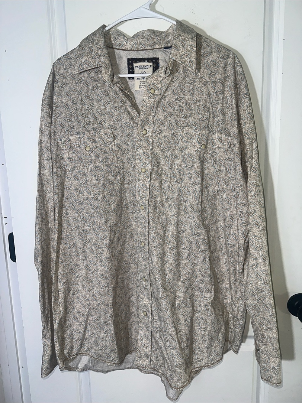 Panhandle Rough Stock Men’s XL Paisley Pearl Snap Western Shirt
